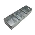 Three Gang Steel Junction Box For Electrical Wiring Square Edge Silver Metal Wall Switch Back 3 Part 3Gang. 