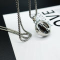 Lucky Titanium Steel Letters Rotatable Wheel Necklace for Men Stainless Steel Necklace Rotate Hip Hop Punk Pendant Necklace.