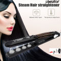 Ubeator -High-Grade Professional Ceramic Steam Hair Straightener Fast Heating Vapor Hair Flat Iron for Women-515-Black. 