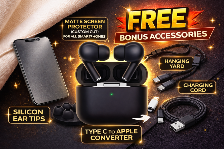 Apple AirPods Pro 2nd Generation Black Mate Finishing | Active Noise Cancellation | Transparency Mode | MagSafe Charging Case