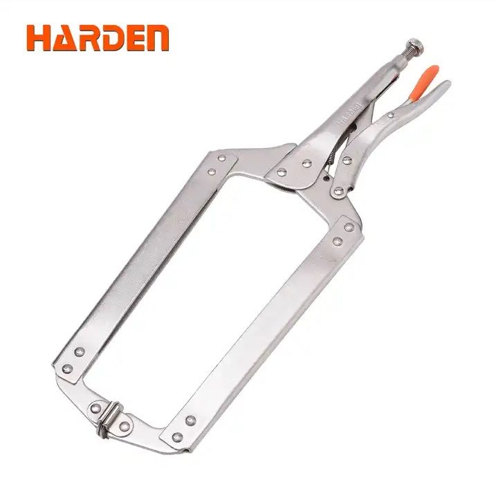 Harden 18" C-Clamp Lock Grip Ring Plier Tool C Clamp C Locking Ring Hose Clamp Vice Grip Pliers Locking Pliers Quick Release C-Clamp Straight Jaw Locking Pliers 560648