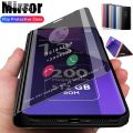 Smalshop Mirror Flip Phone Case For Xiaomi Redmi Note 13 14 12 11 10 9 Pro Plus 4G 5G Shockproof Kickstand Leather Protective Cover Funda. 