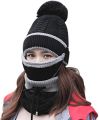 3 in1 Women's Cold Weather Sets Womens Winter Scarf Set with Filter, Hat Cap. 