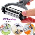 3 In 1 Roto Peeler for Vegetables and Fruits Cutter 3 in 1 Rotary Fruit Vegetable Carrot Potato Peeler Cutter Slicer Amazing Healthy. 