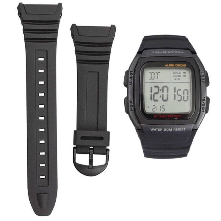 Rubber Watch Band for Casio W-96H Watch Strap Accessories PU Plastic Bracelet with Special Interface