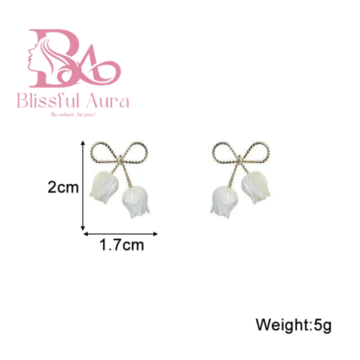 White%20Color%20Bowknot%20Tulip%20Flower%20Stud%20Earrings%20For%20Women%20-%20Image%208
