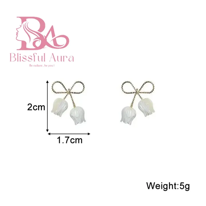 White%20Color%20Bowknot%20Tulip%20Flower%20Stud%20Earrings%20For%20Women%20-%20Image%208