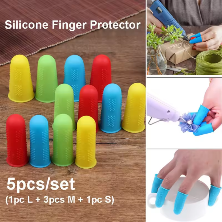 5Pcs/set%20%20Silicone%20Finger%20Protectors%20Covers%20Caps%20Cots%20Grips%20for%20Scrapbooking%20Sewing%20DIY%20Crafts%20Ironing%20Embroidery%20Needlework%20Sewing%20Thimble%20Paper%20Counting%20Document%20Sorting%20etc.%20-%20Image%202