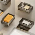 Aluminum Alloy Soap Holder Bathroom Soap Dish With Drain Water Wall Mounted Soap Box Bathroom Accessories. 