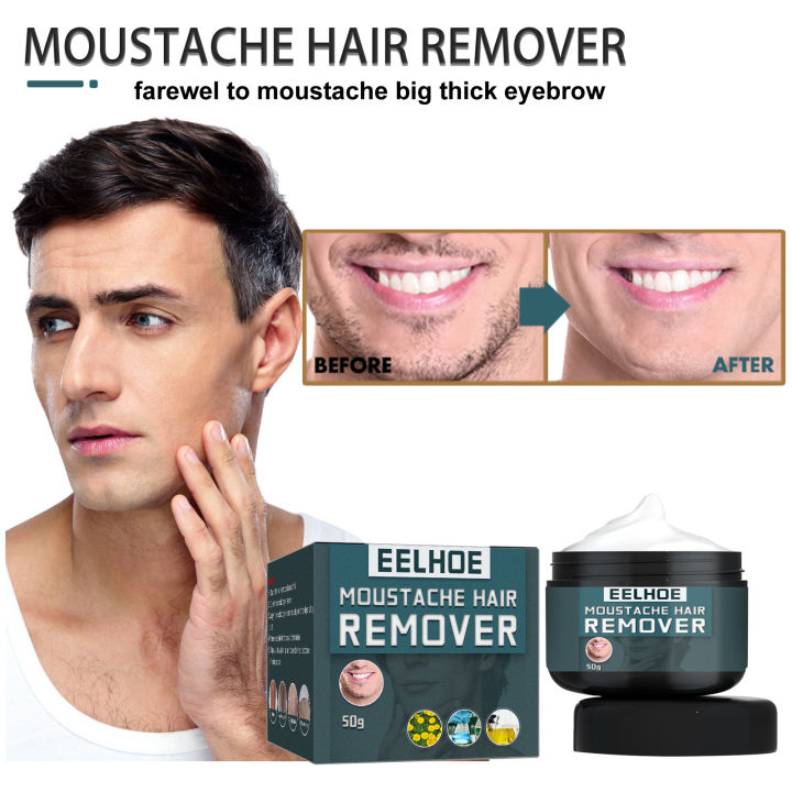 【Latest Style】 50g Beard Removal Cream Painless -acting Mustache Supplies Men Use Facial Hair Beard Remover for Male Chest Remover