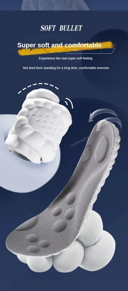 4D Sport Insole Super Soft Shoes Sole Pads for Feet Shock Absorption