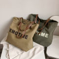 Casual ins style large-capacity canvas tote bag women's 2023 new fashion and versatile Korean hand-held shoulder bag.