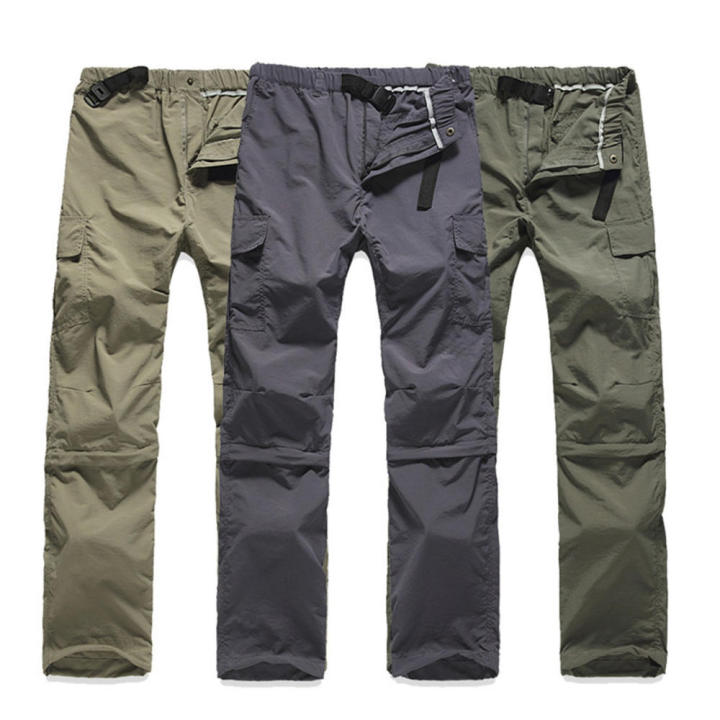 Hiking%20Pants%20Adjustable%20Waist%20Lightweight%20Zip-Off%20Convertible%20Trousers%20Water-Resistant%20Stretch%20Men's%20Outdoor%20Pants%20for%20-%20Image%203