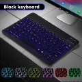 GOOJODOQ 10 Inch Backlit Backlight Keyboard And Mouse LED Colorful Bluetooth Wireless Keyboard For iPad Laptop Android iPhone. 