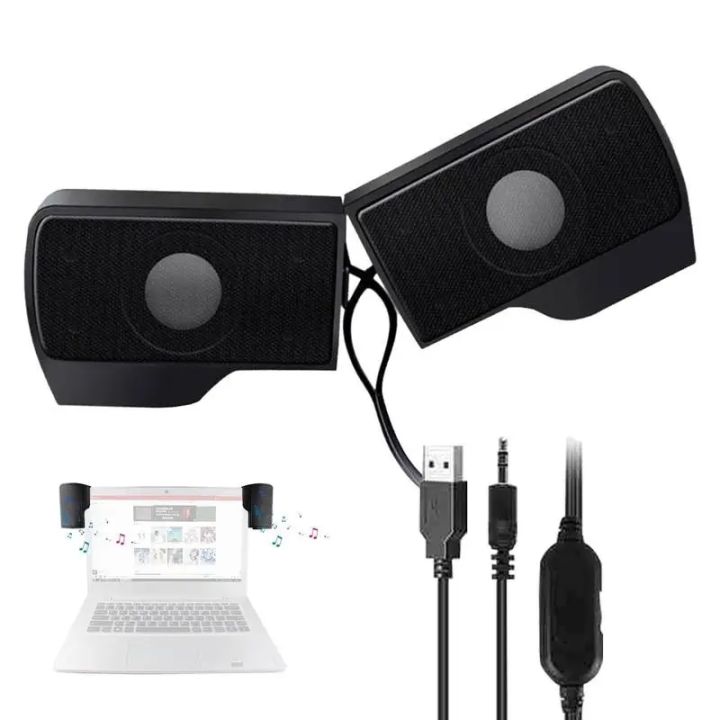 Computer Speakers External Clip On Computer Speakers USB Powered Wired Multimedia Mini Soundbar For PC Computer Laptop Speakers