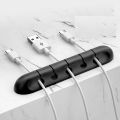 7 Hole Cable Organizer Silicone USB Cable Winder Desktop Tidy Management Clips Cable Holder. 