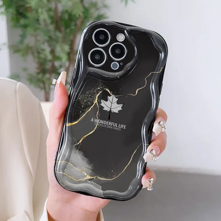Hontinga%20for%20Redmi%2013%20Xiaomi%20Poco%20M6%204G%20Back%20Cover%20Maple%20Leaf%20Marble%20Cream%20Texture%20Phone%20Case%20Wavy%20Edge%20Soft%20Silicone%20Cover%20-%20Image%206