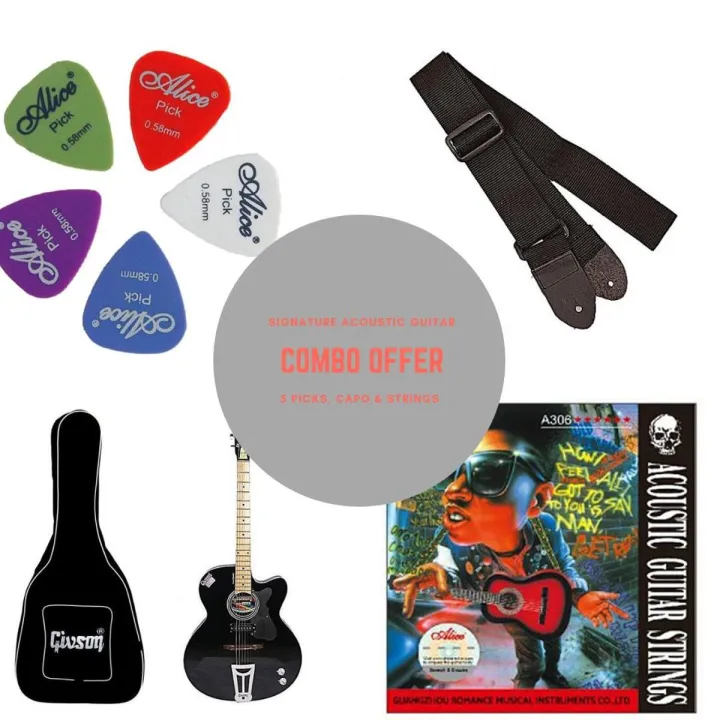 Givson Crown Acoustic Guitar - Black