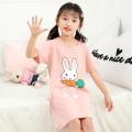 Girls' Nightdress Children's Summer Clothing Short-Sleeved Cotton Dress Little Girl Thin Pajamas Princess Children's Loungewear. 