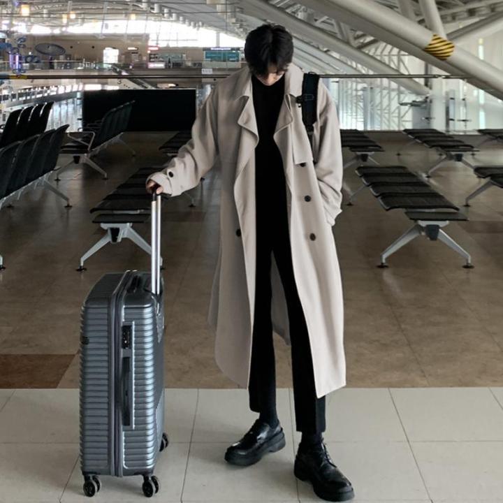 2023Spring%20New%20over-the-Knee%20Pu%20Handsome%20Trench%20Coat%20Men's%20Mid-Length%20Loose%20Overcoat%20Korean%20Style%20Trendy%20All-Matching%20and%20Handsome%20Coat%20-%20Image%203