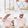 Stainless Steel Garbage Bag Shelf Home Kitchen Countertop Folding Trash Bag Bracket Holder Organizer Dishcloth Towel Rack 분리수거.
