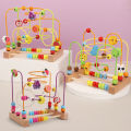 Montessori Toys Baby Wooden Roller Coaster Bead Maze Toddler Early Learning Educational Puzzle Math Toy for Children 1 2 3 Years Luhuai CVC. 