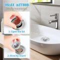 Athroom Sink Stopper and Sink Drain Strainer 2 in 1 Catches Hair and Debris Suitable for 1.34-1.46Inch Drainage Holes, Easy to Use. 