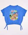 Kids Graphic Tee With Elastic Bottom-Blue.