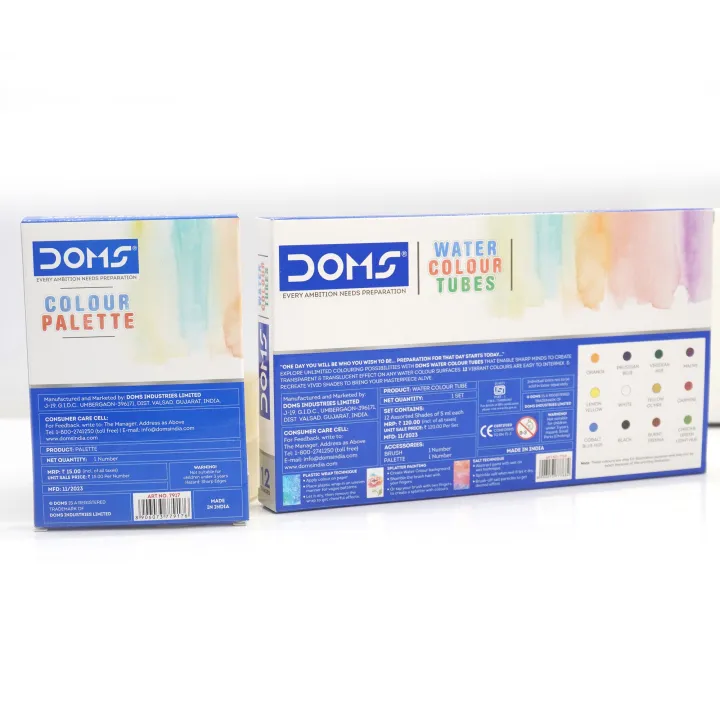 DOMS%20Water%20Color%20Tube%2012%20Shades%20with%20Brush%20&%20Palette%20-%20Image%202