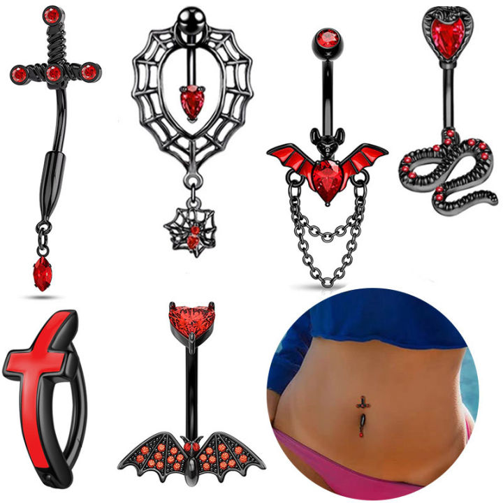 1PCS%20Red%20Bat%20Belly%20Piercing%20Jewelry%2014G%20Black%20Moon%20Belly%20Button%20Ring%20Rose%20Flower%20Navel%20Ring%20Barbell%20Piercing%20Ombligo%20For%20Women%20-%20Image%203