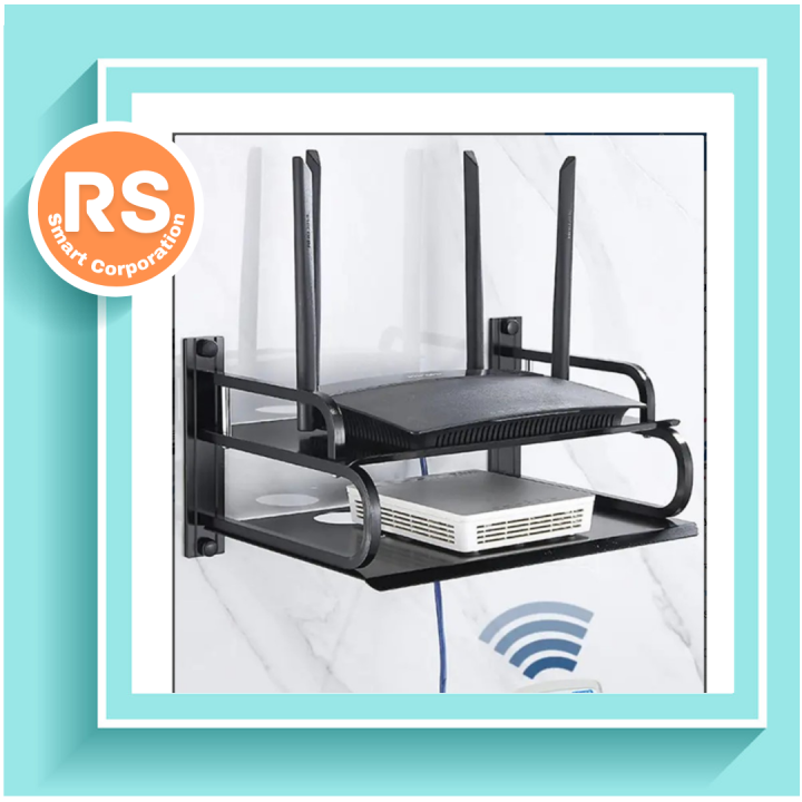 Wall Mounted Router Stand – Black. | Daraz.com.bd