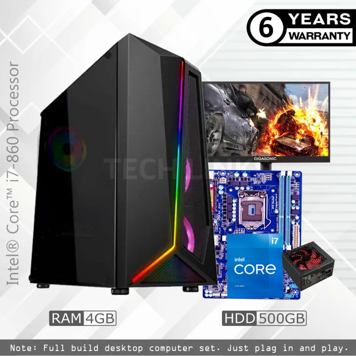 Core%20i7%208MB%20Cache%20RAM%204GB%20HDD%20500GB%20Graphics%20Gaming%20PC%2064%20Bit%20Monitor%2017%20inch%20-%20Image%203