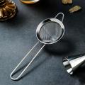 bhuuno Metal Bar Conical Sieve Fine Mesh Strainer Tea Strainer Rustproof 20cm Long Handle Small Filter Sieve Stainless Steel Small Sifter for Flour. 
