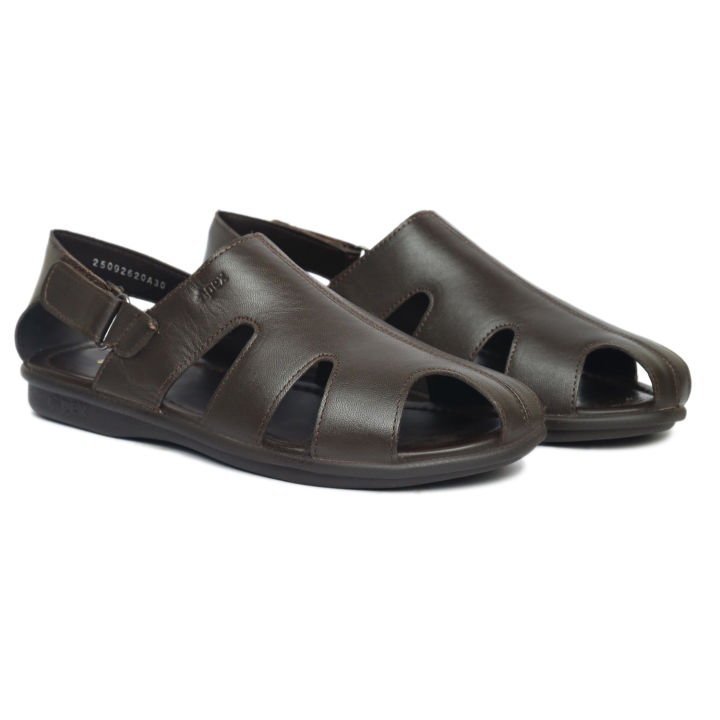 Apex Dark Brown Leather  Sandal For Men