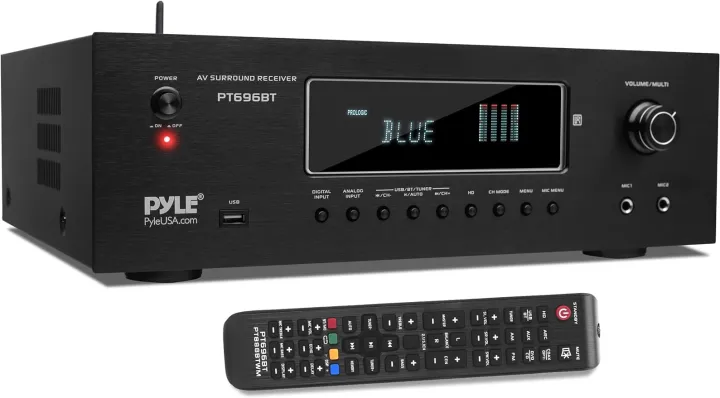 Pyle 1000W Bluetooth Home Theater Receiver - 5.2 Channel Surround Sound Stereo Amplifier System with 4K Ultra HD