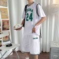 Sleeved Basketball Jersey Ice Silk Sports Suit Breathable Quick-Drying Loose Large Size Unisex Style Team Uniform National Fashion Shorts. 