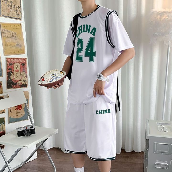Sleeved%20Basketball%20Jersey%20Ice%20Silk%20Sports%20Suit%20Breathable%20Quick-Drying%20Loose%20Large%20Size%20Unisex%20Style%20Team%20Uniform%20National%20Fashion%20Shorts%20-%20Image%203