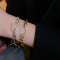 Retro simple geometric diamond bracelet women's light luxury fashion design chain bracelet European and American high-end cross-border hand jewelry. 