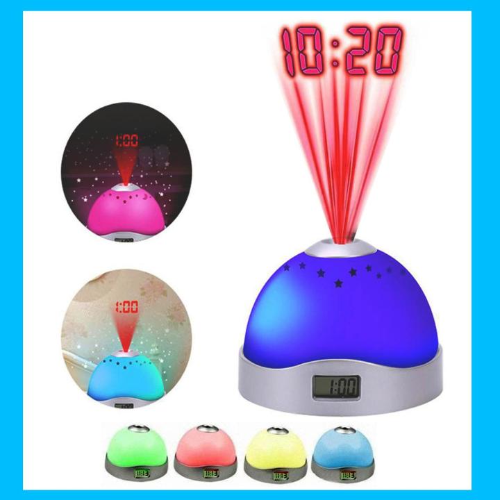 Colorful Projection Clock Star Sky Night Light