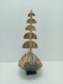 Handcrafted Coconut Shell made five Sailing Boat Showpiece. 