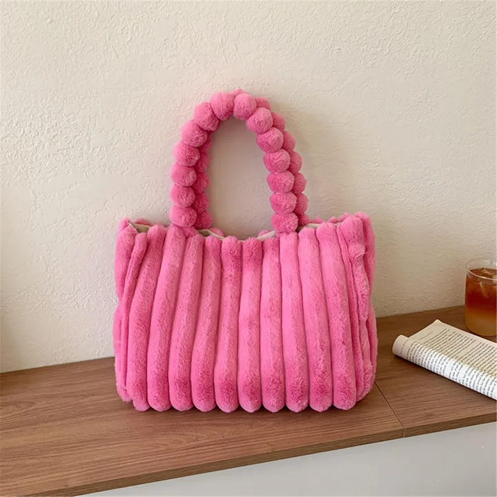 Fluffy%20Tote%20Bag%20Faux%20%20%20Shoulder%20Purse%20Plush%20Handbag%20Winter%20Soft%20Fuzzy%20Top%20Handle%20Handbag%20Puffer%20Hobo%20Bag%20-%20Image%205