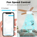 SMATRUL Tuya WiFi Smart Light 4 gang Switch Fan Speed Control Switch Neutral Wire Required Smart Ceiling Fan Control Glass Touch Screen With Power Monitor Support Alexa Google Home 100-240V.