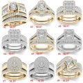 European and American Style Women Jewelry Rings Fashion Couple Ring Gold Plated Inlaid Zircon Ring.