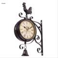 Double Sided Wall Clock, Outdoor Garden Clock Train Station Clock Vintage Wall Mounted Clock-. 