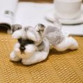 Simulation Dog Plush Toy Stuffed Animal Super High Quality Realistic Schnauzer Dog Toy For Luxury Home Decor Pet Lover Gift.