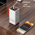 PowerBank 200000mAh Two-Way 120W Fast Charging Powerbank Portable Charger Type-C for IPhone 14 13 W/ LED Light External Battery.