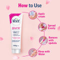 Veet Pure™ Hair Removal Cream 100g Normal Skin for Body & Legs, Freshest Smell with With Organic Aelo Vera and Rose Extract, Dermatologically Tested.