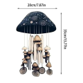 1 PCS Handmade Art Wind Chimes Outdoors Unique Resin Hand Painted Decorative Mushroom Wind Bell. 