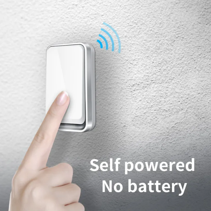 VeryHome%20Self%20Powered%20Waterproof%20Wireless%20DoorBell%20night%20light%20no%20battery%20EU%20plug%20home%20Cordless%20Door%20Bell%201button%201%202%20Receiver%20-%20Image%203