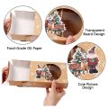 24Pcs Christmas Cookie Box Food Safe Kraft Paper Baking Box for Packag Cakes Pastries At Christmas Parties Set. 